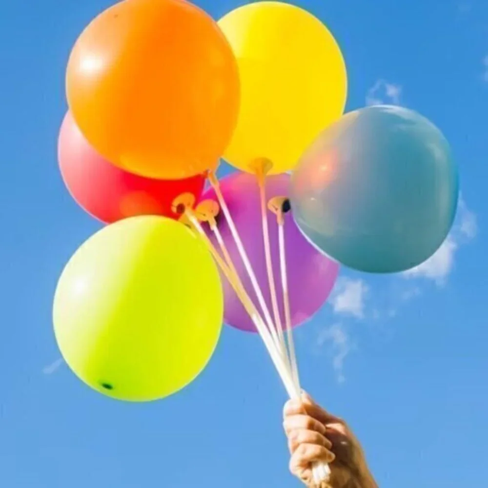 17 White Balloon Sticks for Parties